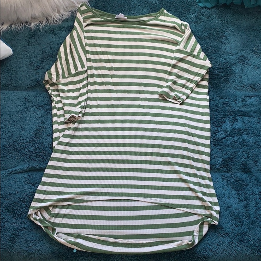 Lula Roe Green striped dress